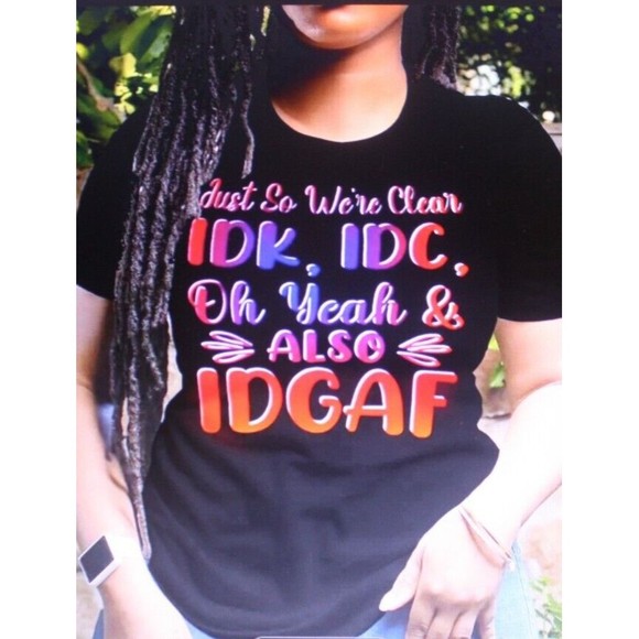 Women's Graphic SS T-Shirt Sz 2X Black "Just So We're Clear" Funny Quote NIP - Picture 1 of 4